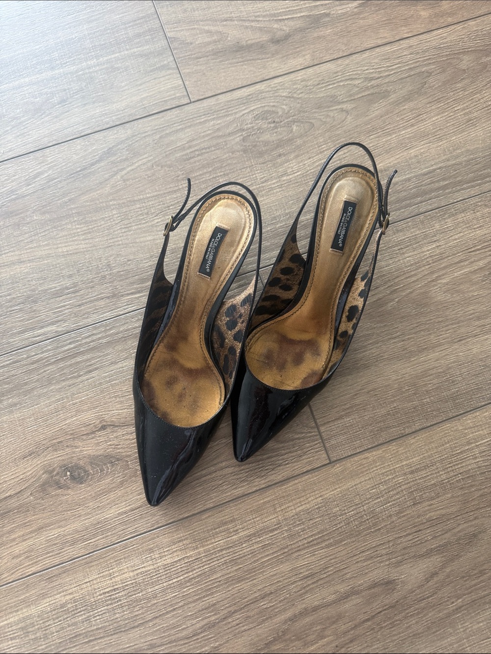 Dolce & Gabbana kitten heel black vintage slingbacks 40.5